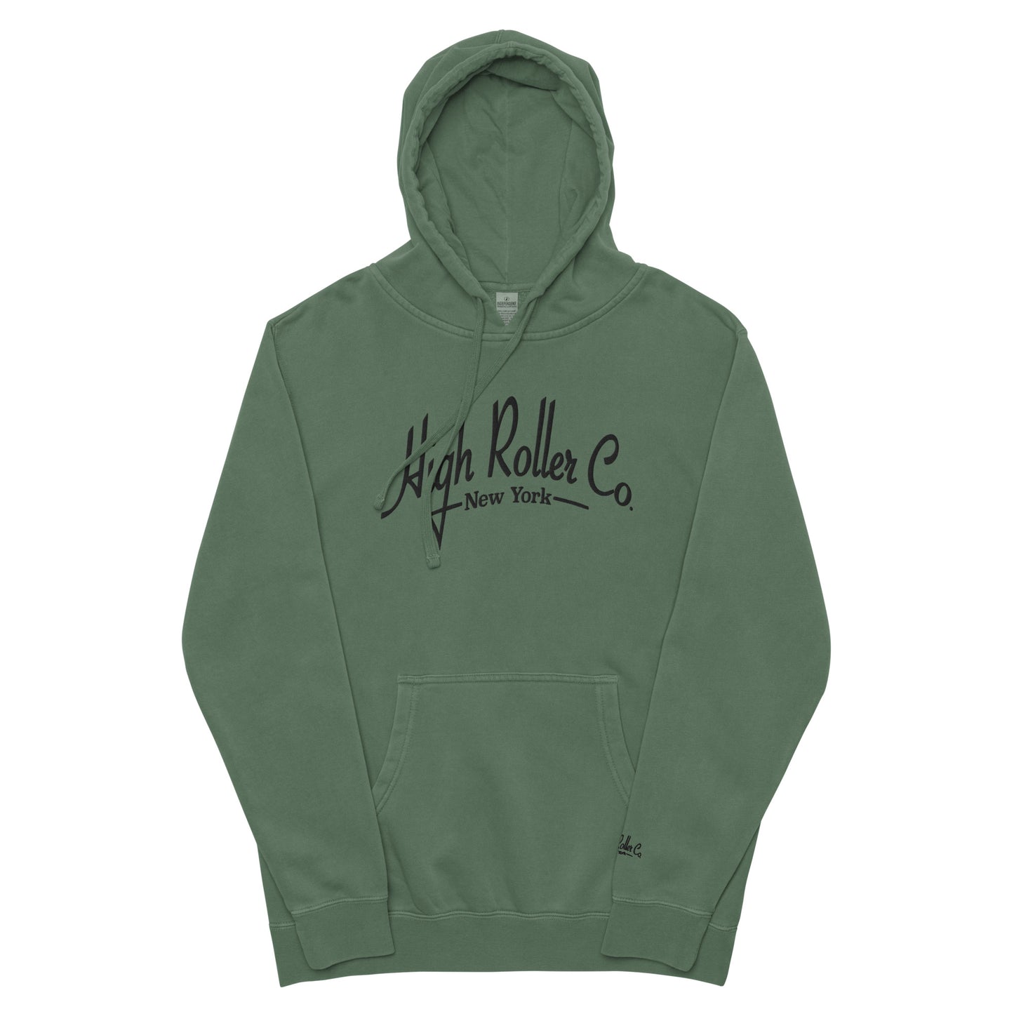 High Roller Co. Pigment-Dyed Embroidered Arc Logo hoodie
